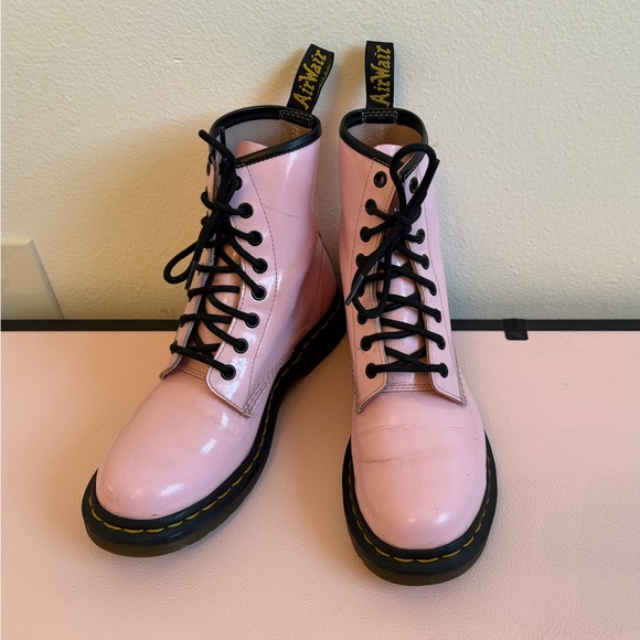 Dr. Martens Pink 8-Eye Lace-Up Combat Boots - Picture 3 of 3